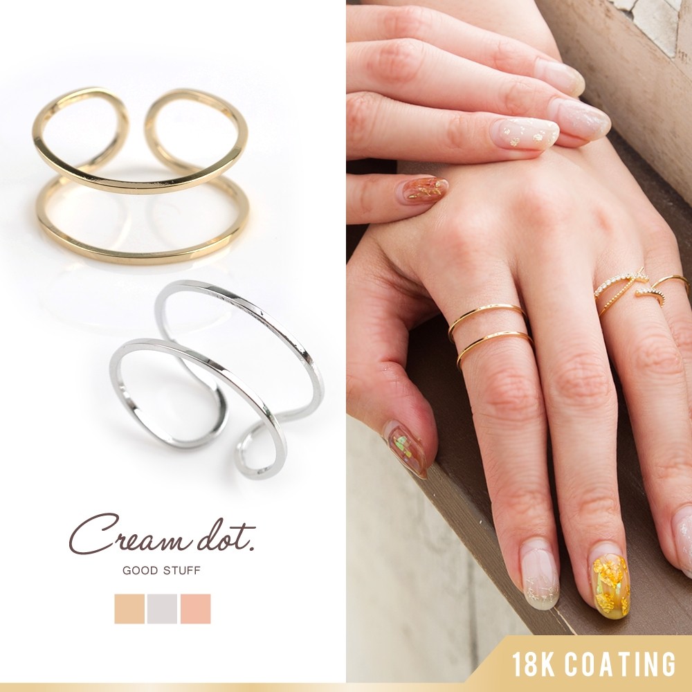 ゆうパケット】リング 指輪 ダブルライン レディース 重ね着け