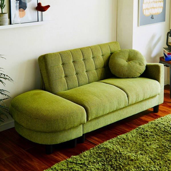 コンパクトソファ 幅110cm 座面下収納 ロータイプ対応 脚高さ10cm