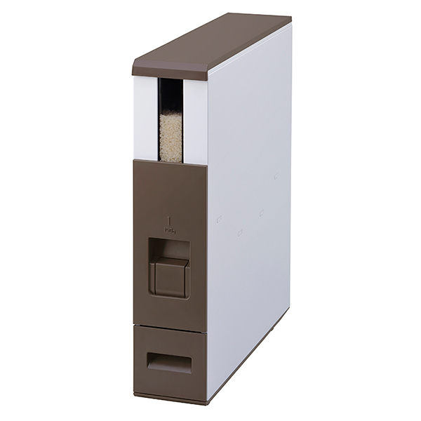 エムケー精工 スリム 米びつ 6kg 小型 幅10cm 計量米びつ 鋼板製 サビ