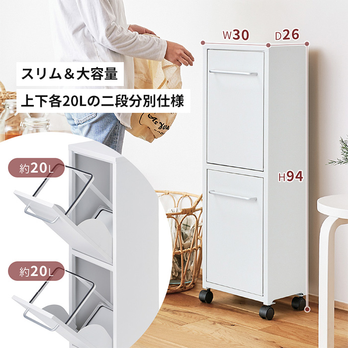 2/25はP+9％還元！ (豪華2大特典)ゴミ箱 ダストボックス 40 L 上下 2