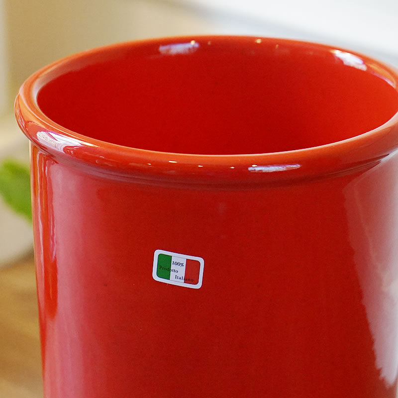 傘立て アンブレラスタンド 陶器 イタリア製傘立て レッド 赤 玄関