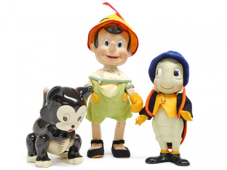 ピノキオ、ジミニー&フィガロ 子猫 ディズニーキャット Knickerbocker