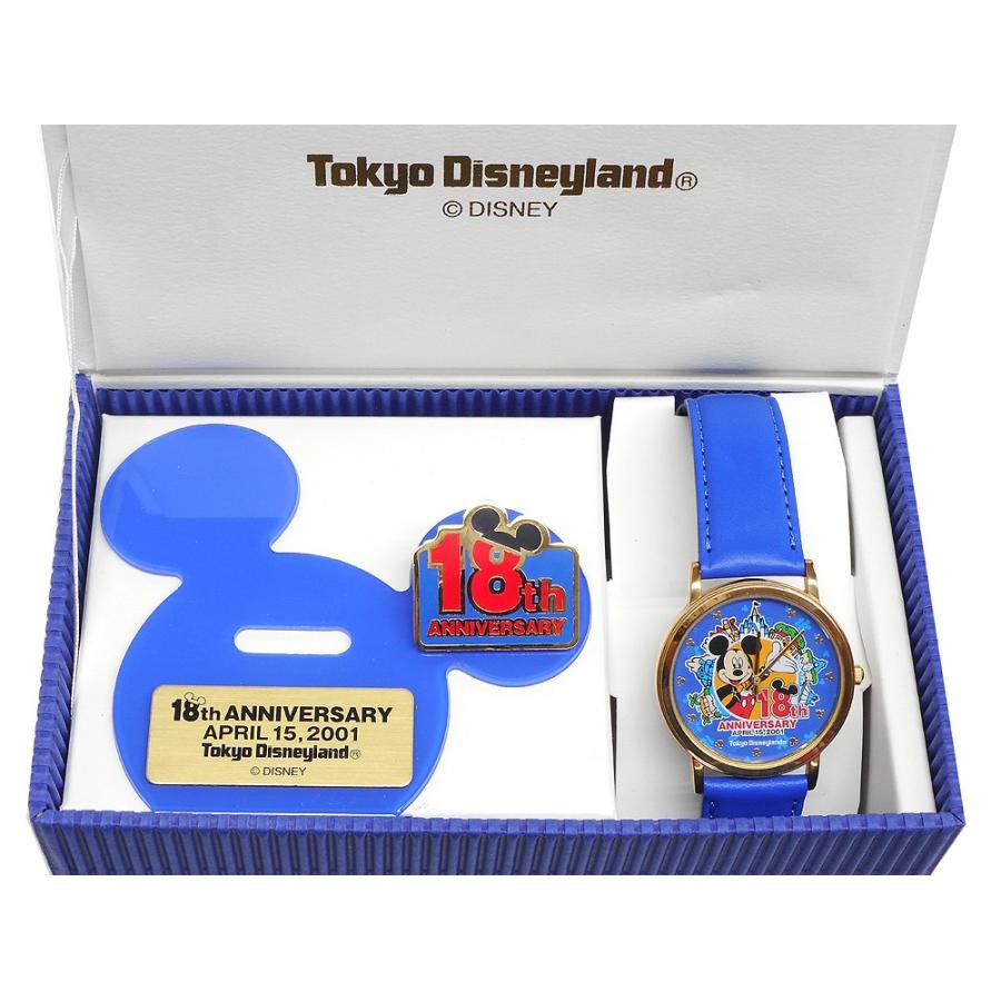 東京ディズニーランド 18周年記念 2001年 腕時計 ピンズ付き ミッキー