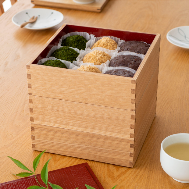 松屋漆器店 重箱 白木塗タモ6.0 三段 6寸 内朱 白木 約18×18cm 木製