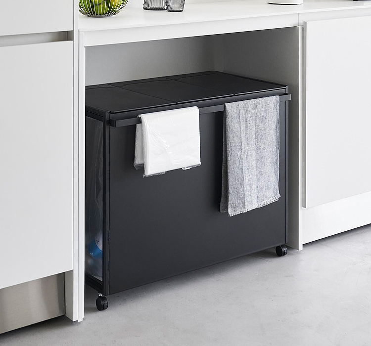 蓋付き目隠し分別ダストワゴン タワー 45L 3分別 山崎実業 tower