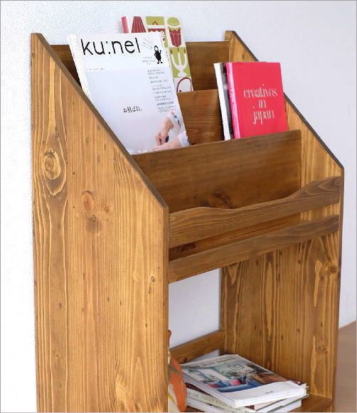 マガジンラック 雑誌 収納 マガジンスタンド 本棚 絵本ラック 木製