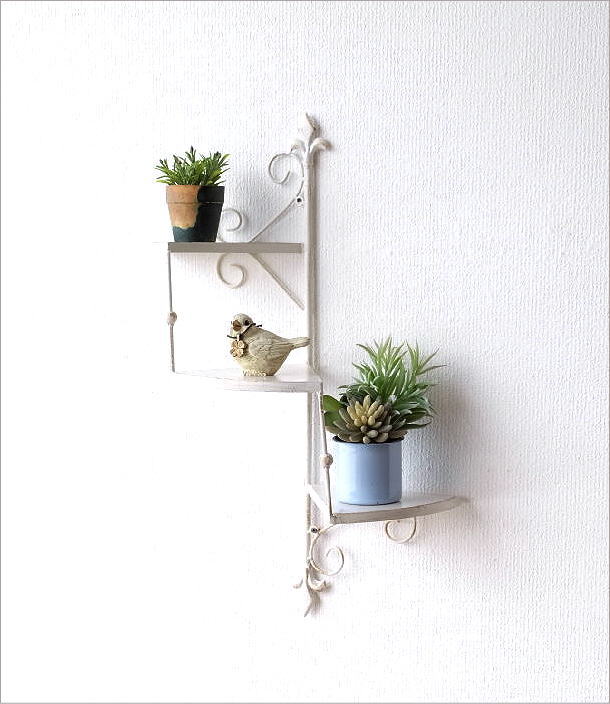 ウォールシェルフ らせん階段 壁掛けラック 飾り棚 ウォールラック