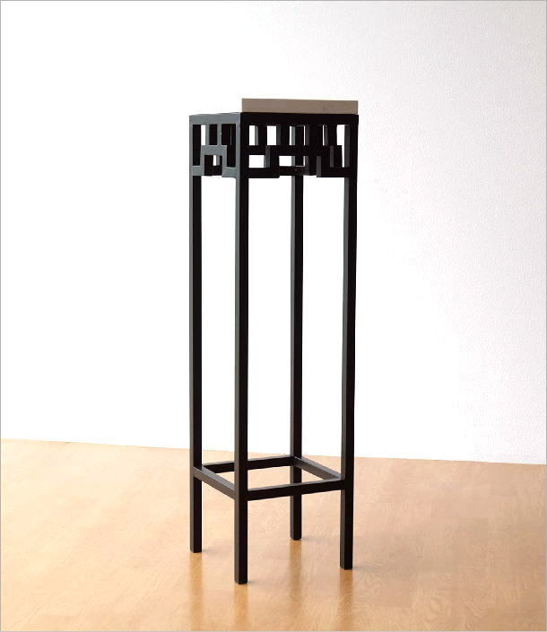 花台 コンソールテーブル 玄関 スリム アンティーク 大理石 アイアン