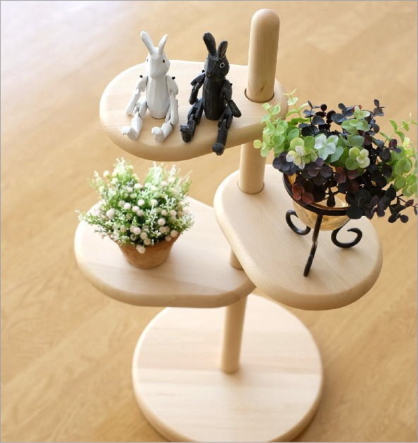 花台 フラワースタンド 木製 天然木 コンパクト おしゃれ シンプル