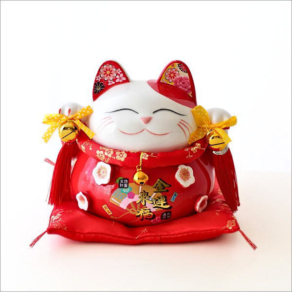 貯金箱 招き猫 置物 かわいい 陶器 500円玉 金運 開運 おしゃれ 可愛い