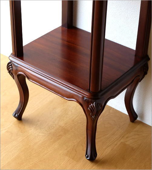 コンソールテーブル 玄関 花台 アンティーク 猫脚 引き出し 木製