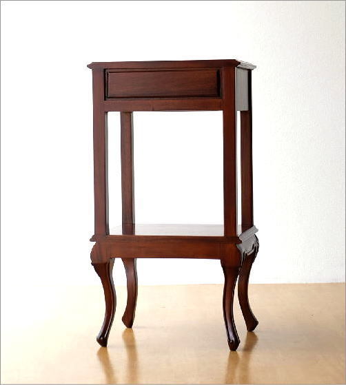 コンソールテーブル 玄関 花台 アンティーク 猫脚 引き出し 木製