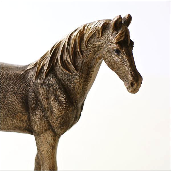 馬 うま ウマ 置物 オブジェ おしゃれ ブロンズ風 雑貨 置き物 動物