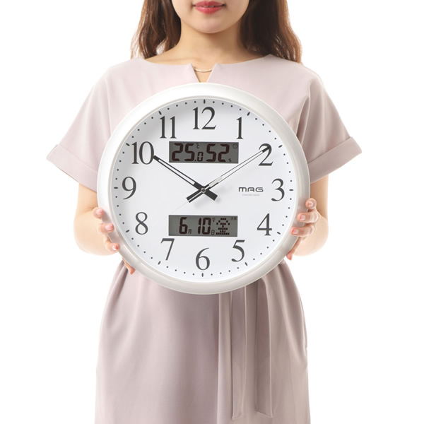 ノア精密 掛け時計 アナログ MAG マグ 電波 温度 湿度 熱中症 対策