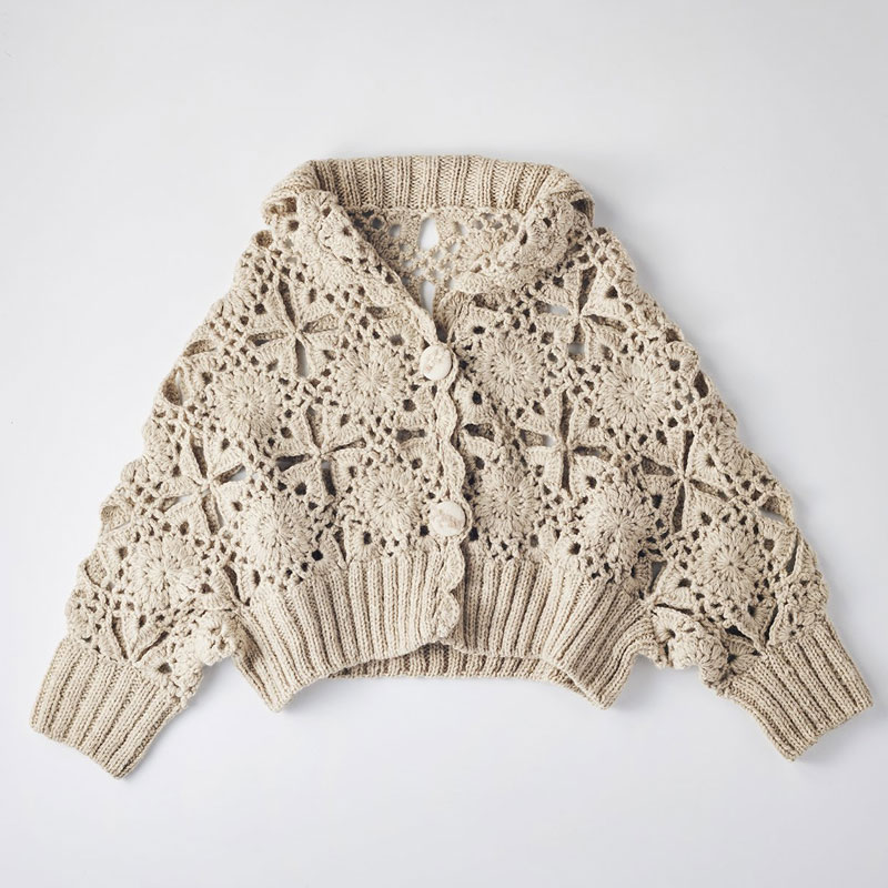 アトリエ K'sK 岡本啓子 かぎ針編み 手編みキット モチーフつなぎの衿