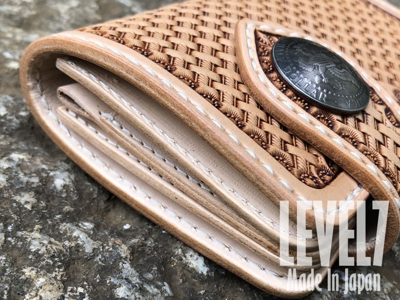 ミドルウォレット 手縫い ライダース/バイカーズウォレット レザー