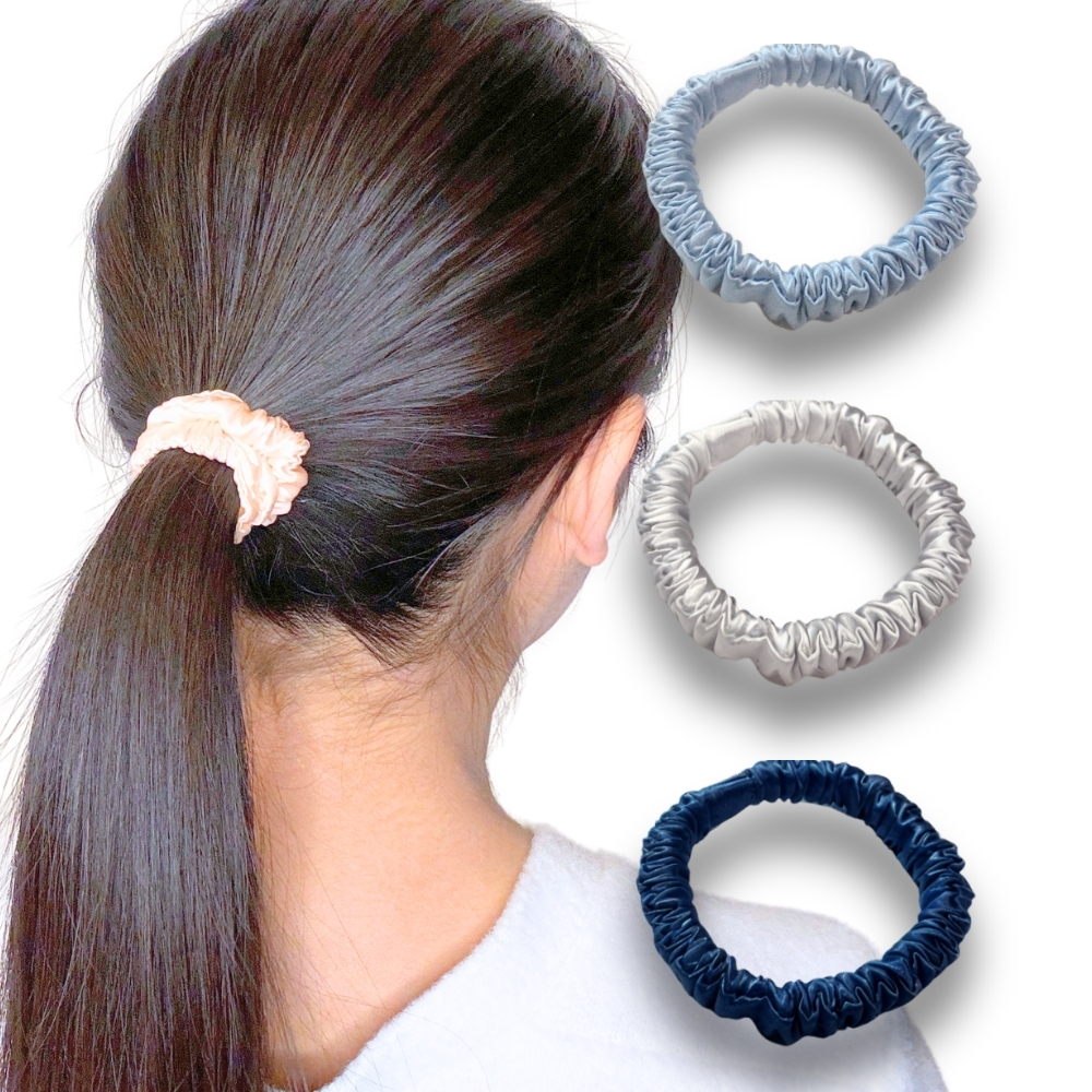 ヘアゴム シルク 跡がつかない シルク100% 絡まない 髪ゴム 大人