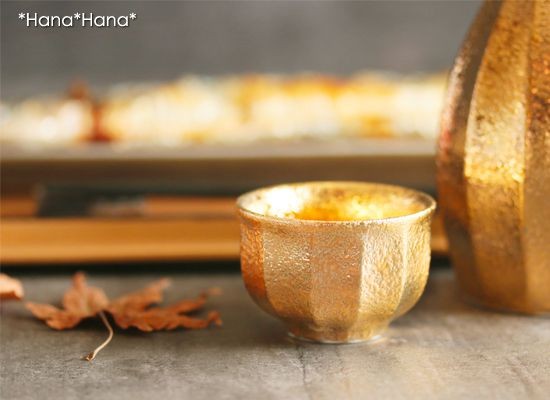 金彩面取 ぐい呑 40ml ゴールド 有田焼 // 和食器 食器 酒器 ぐい呑み