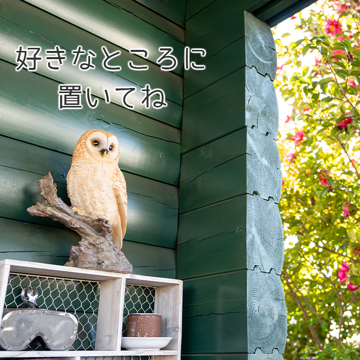 フクロウ 置物 ガーデニング 雑貨 ガーデン オーナメント オブジェ