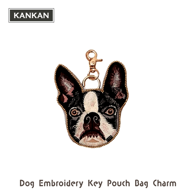 ポーチ |ドッグ刺繍キーポーチ バッグチャーム 全3種 | ダルメシアン