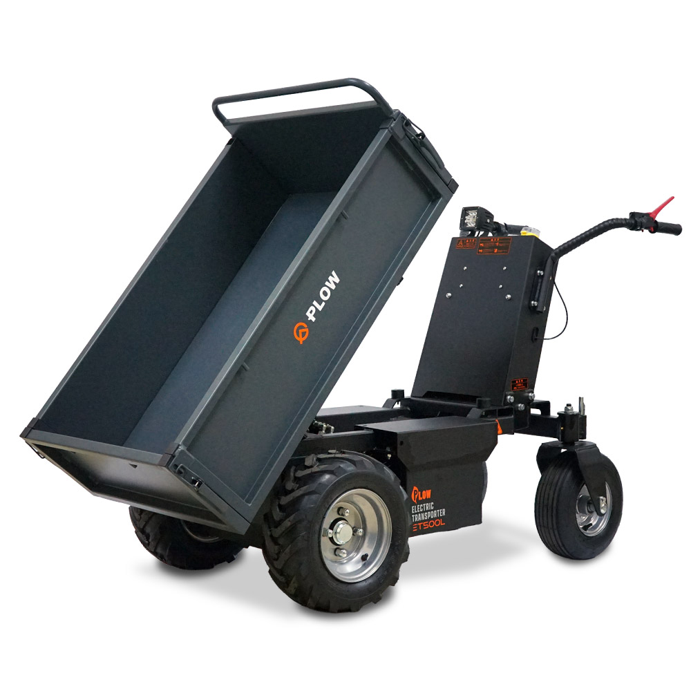 PLOW 電動運搬車 プラウ 油圧ダンプ 耐荷重500Kg 無段変速 バッテリー