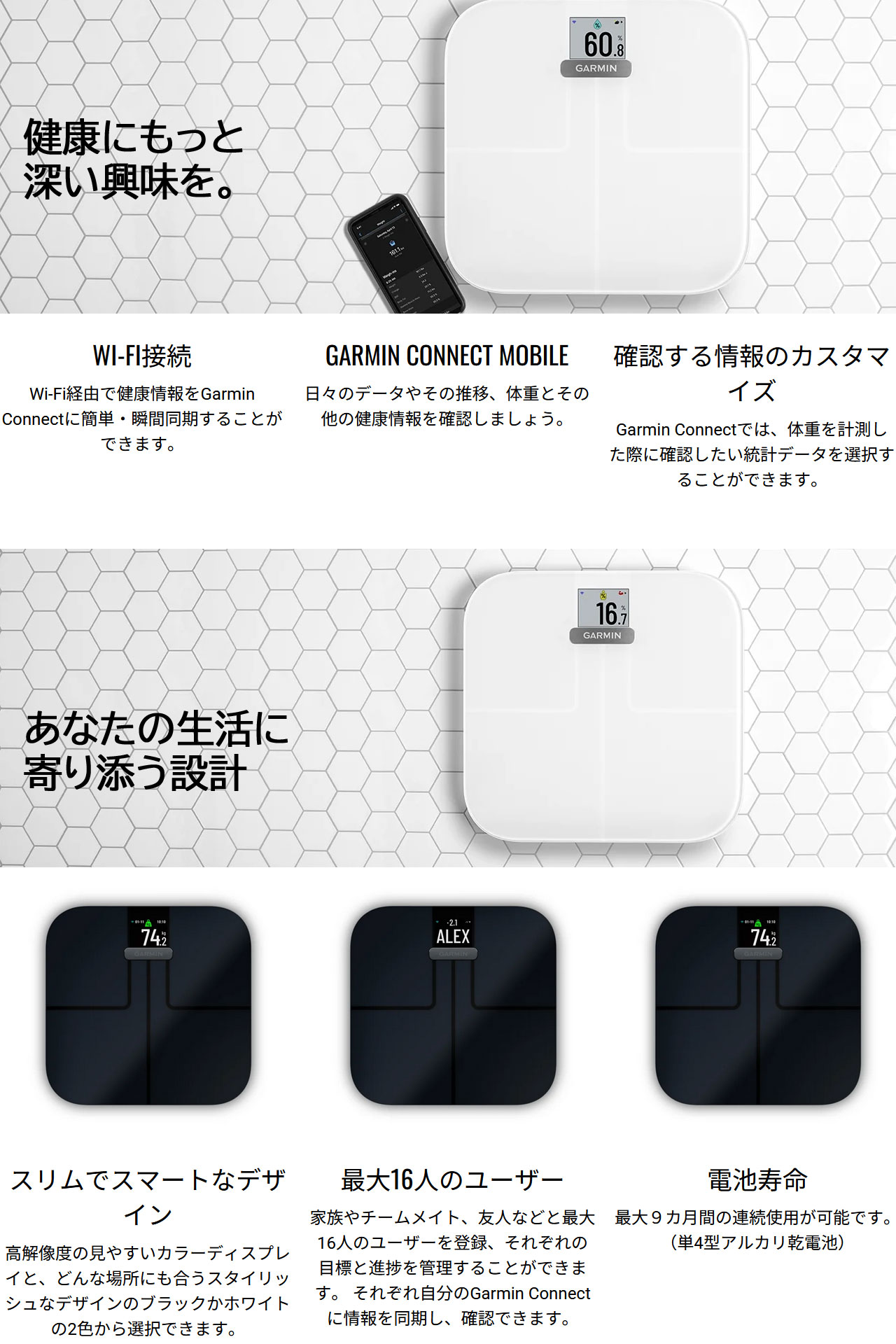 GARMIN（ガーミン） スマート体重計 体組成計 GARMIN Index S2 アプリ