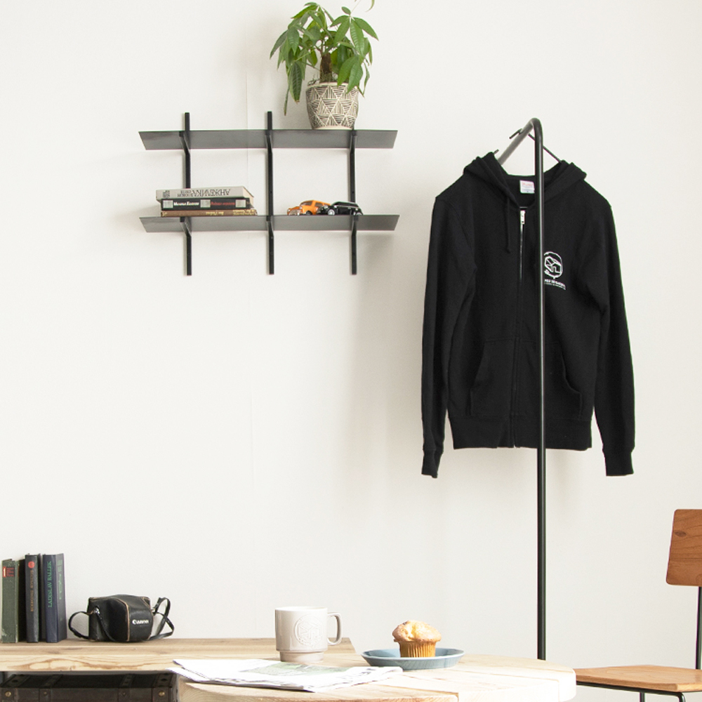 友安製作所 壁 棚 diy おしゃれ ウォールシェルフ アイアン 鉄 黒