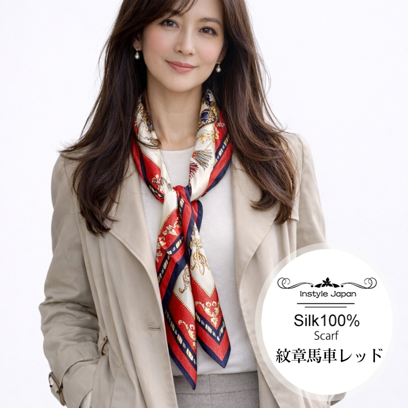 Instyle Japan（インスタイルジャパン） シルク100% 正方形 スカーフ