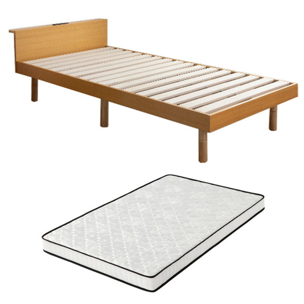 ベッド マットレス付き セミダブル セット ベッドフレーム すのこ