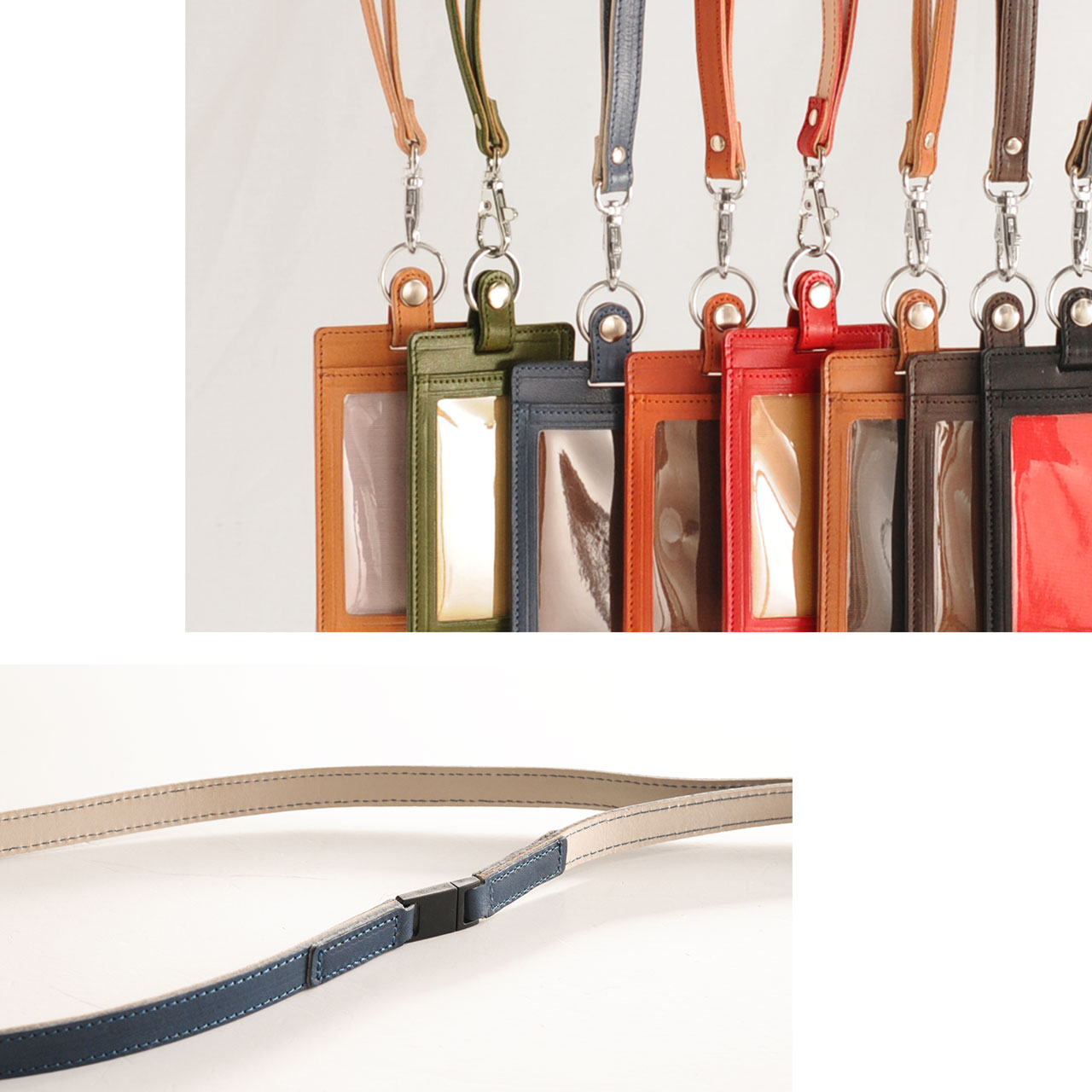 Jamale（ジャマレ） 栃木レザー 縦型 IDカードホルダー ネック