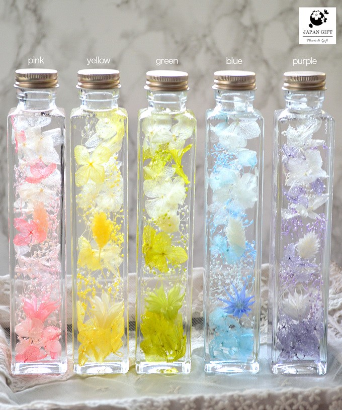 ハーバリウム ピュアローズ (角瓶200ml) 5カラー Pure Rose 観葉植物