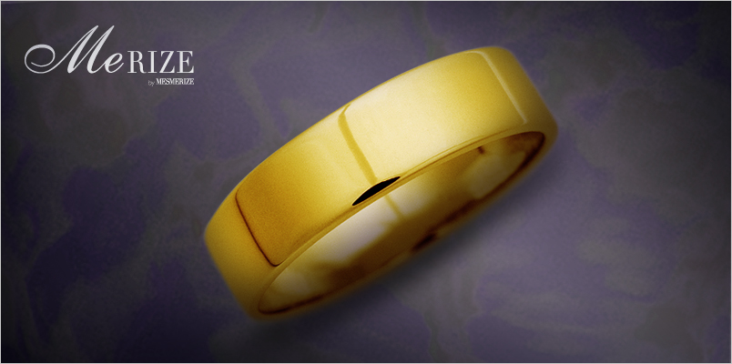 ユニセックス 5.0mm 幅広 平打ち フラット バンド リング K18 ゴールド