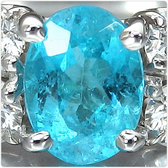 パライバトルマリン リング pt950 指輪 パライバ 0.400ct 中央宝石研究