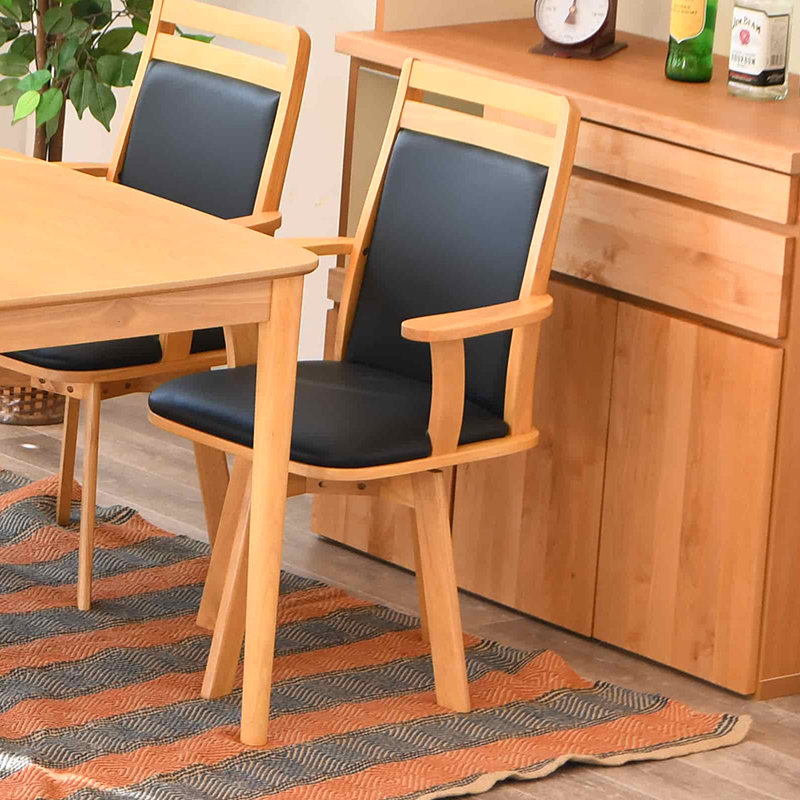 ダイニングチェア 回転 肘付き 1脚入り 回転椅子 ダイニング チェアー