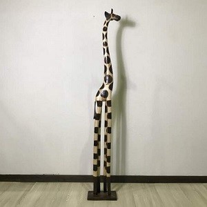 SALE特価! 木彫り キリン 3つセット キリンの木製オブジェ 置き物 バリ