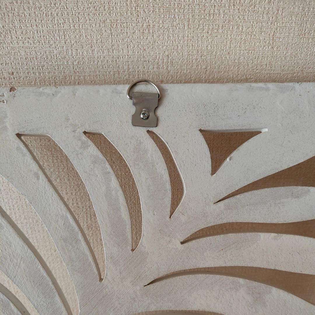 木製 レリーフ 壁掛け 30×30 A ヤシ＆モンステラ 彫刻 MDF インテリア