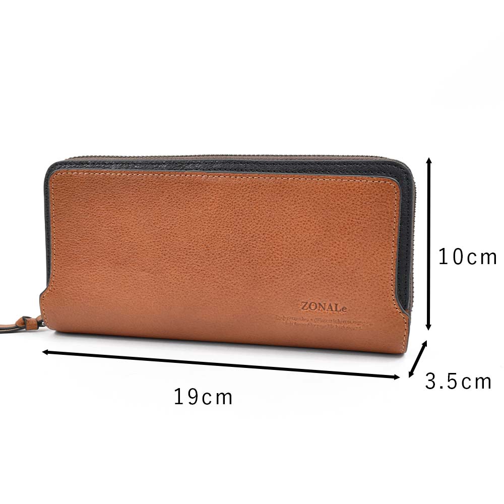 ZONALe（ゾナール） 長財布 ラウンドファスナー 財布 本革 革 レザー