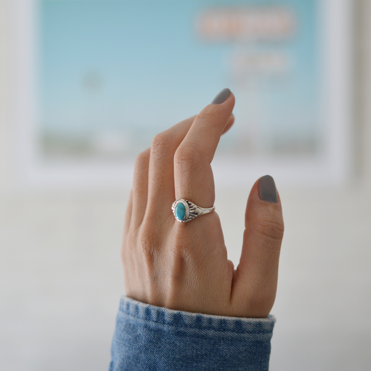 ターコイズ シルバー リング レディース メンズ シルバー925 天然石