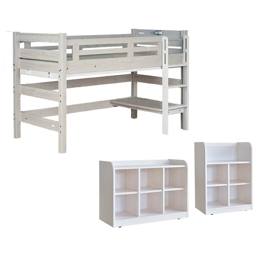 KAGUWORLD ロフトベッド シングル ハシゴ 耐荷重500kg イーニー Mid