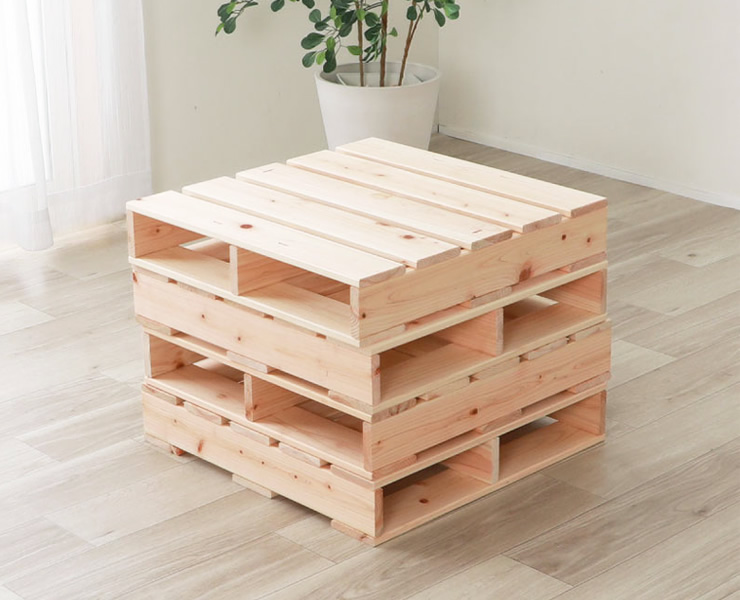 源ベッド 国産ひのき パレットベッド ハーフすのこ 4枚セット（49