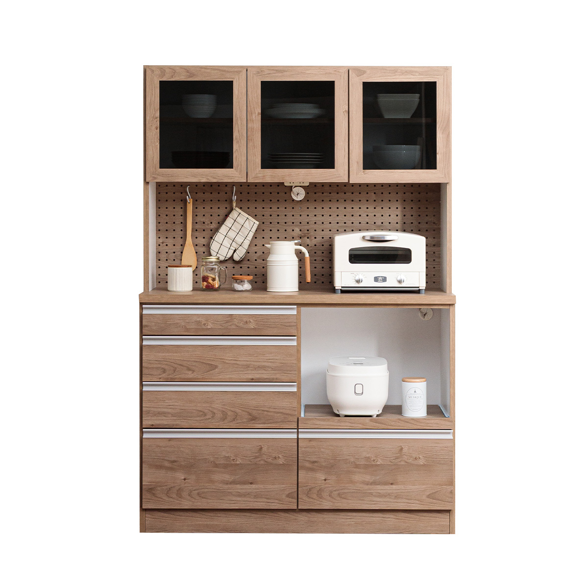 食器棚 完成品 日本製 幅120cm レンジ台 レンジボード カップボード