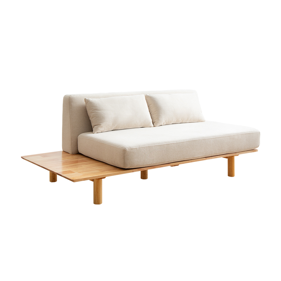 2人掛けソファ 二人掛けソファー サイドテーブル付き 天然木