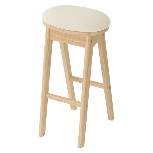 ぼん家具 木製スツール 椅子 ファブリック クッション座面 ハイ