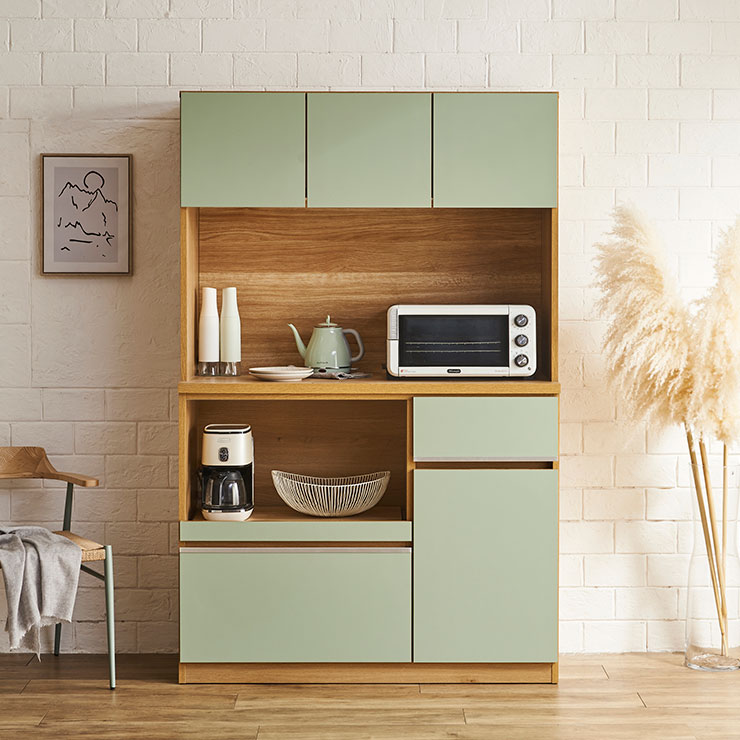 KAGUCOCO 食器棚 完成品 レンジ台 キッチンボード キッチン 引き出し