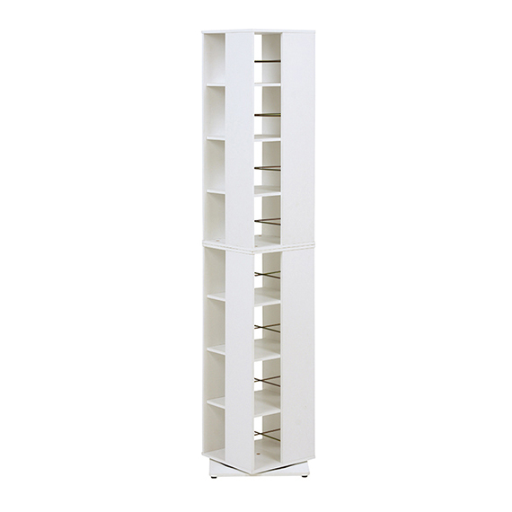 コミックラック 8段 木製 大容量 本棚 書棚 DVD CD 360度 回転コミック