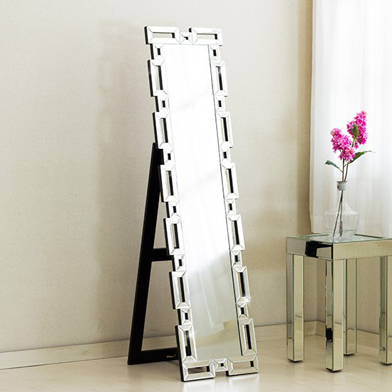 スタンドミラー 豪華高級クリスタル調装飾 送料無料 全身 姿見 ミラー