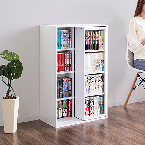 本棚 完成品 スライド本棚 幅60cm 全段B6 奥深 シングルスライド 大