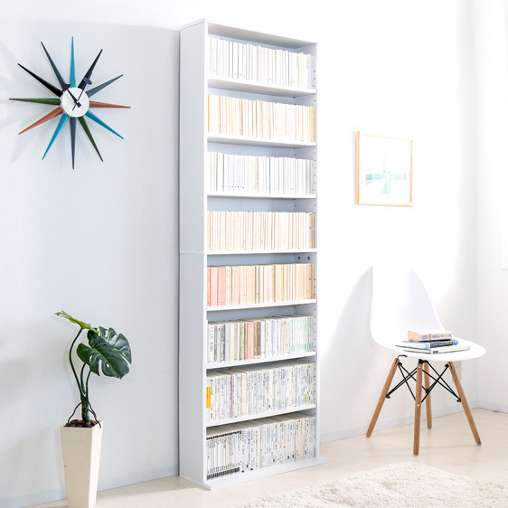 本棚 文庫書棚 薄型 スリム 幅60 コミック収納 CDラック おしゃれ 収納