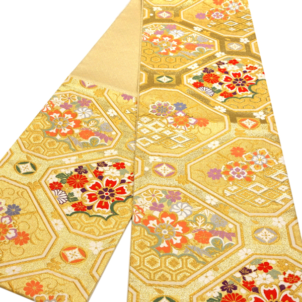 20%OFFセール 袋帯 振袖用 浅田叡一織物 仕立て上がり 金色 振袖帯