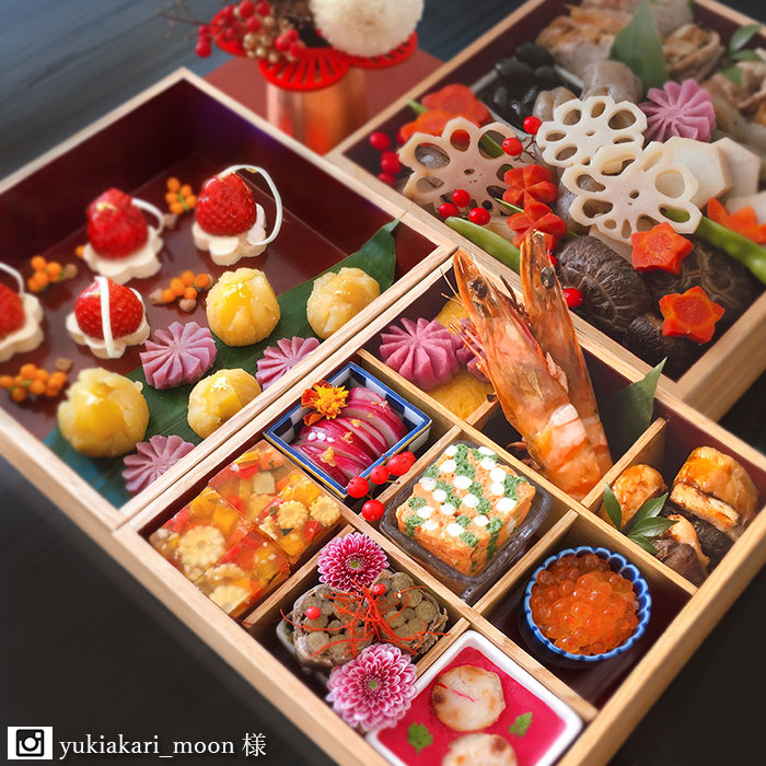 重箱 日本製 国産 木製 3段 三段 6寸 5〜6人用 18cm 間仕切り3つ付き